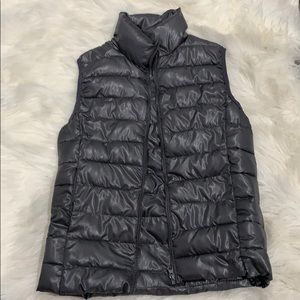 Silver puffer vest